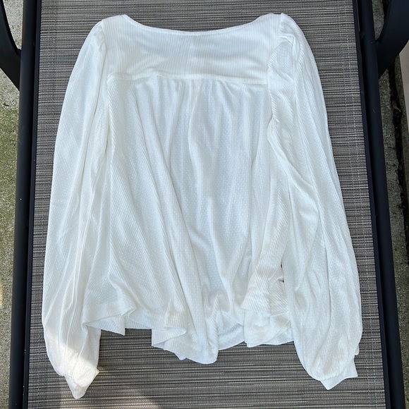 NWT Free People Devin Textured Top Blouse Ivory Size XS-S - Picture 8 of 13
